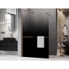 Mexen Kioto+ paroi de douche avec étagère Walk-in 80 x 200 cm, ombre noire 8 mm, cuivre brossé - 800-080-121-65-76