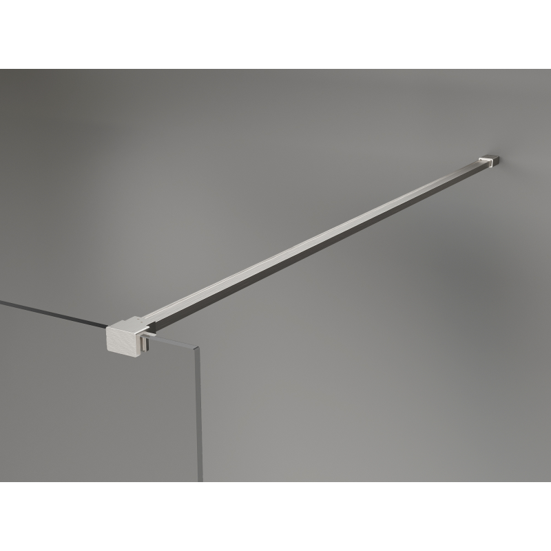 Mexen Kioto+ paroi de douche avec étagère Walk-in 150 x 200 cm, ombre noire 8 mm, nickel brossé - 800-150-121-97-76