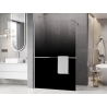 Mexen Kioto+ paroi de douche avec étagère Walk-in 150 x 200 cm, ombre noire 8 mm, nickel brossé - 800-150-121-97-76