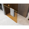 Mexen Kioto+ paroi de douche avec étagère Walk-in 100 x 200 cm, bronze 8 mm, or brossé - 800-100-121-55-32
