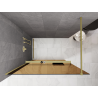Mexen Kioto+ paroi de douche avec étagère Walk-in 100 x 200 cm, bronze 8 mm, or brossé - 800-100-121-55-32