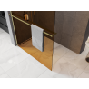 Mexen Kioto+ paroi de douche avec étagère Walk-in 140 x 200 cm, bronze 8 mm, or brossé - 800-140-121-55-32