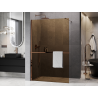 Mexen Kioto+ paroi de douche avec étagère Walk-in 90 x 200 cm, bronze 8 mm, or rose - 800-090-121-60-32