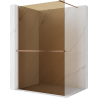 Mexen Kioto+ paroi de douche avec étagère Walk-in 80 x 200 cm, bronze 8 mm, cuivre brossé - 800-080-121-65-32