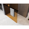Mexen Kioto+ paroi de douche avec étagère Walk-in 140 x 200 cm, marron 8 mm, noir - 800-140-121-70-32