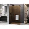 Mexen Kioto+ paroi de douche avec étagère Walk-in 140 x 200 cm, marron 8 mm, noir - 800-140-121-70-32