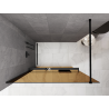 Mexen Kioto+ paroi de douche avec étagère Walk-in 140 x 200 cm, marron 8 mm, noir - 800-140-121-70-32