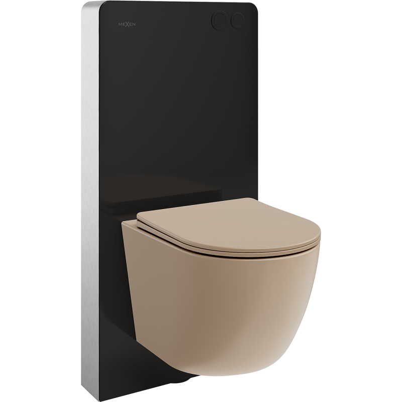 Mexen Lena ensemble de surface WC châssis pneumatique Tex Air G avec cuvette WC et abattant à fermeture lente, cappuccino mat