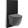 Mexen Lena ensemble WC en saillie cadre pneumatique Tex Air G avec cuvette WC et abattant à fermeture douce, gris foncé mat
