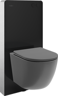 Mexen Lena ensemble WC en saillie cadre pneumatique Tex Air G avec cuvette WC et abattant à fermeture douce, gris foncé mat