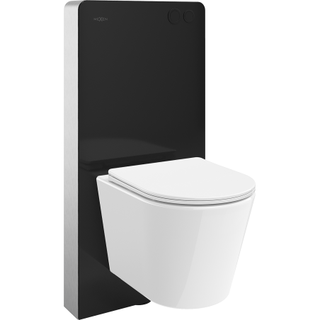 Mexen Rico ensemble WC sur cloison avec cadre pneumatique Tex Air G, cuvette WC et abattant à descente progressive, blanc