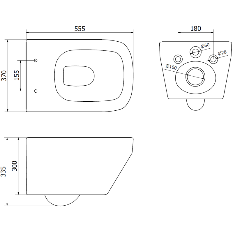 Mexen Riva kit de montage mural WC châssis pneumatique Tex Air G avec cuvette WC Tornado et abattant à descente progressive