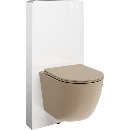 Mexen Lena Ensemble WC sur système pneumatique Tex Air G avec cuvette WC et abattant à descente amortie, cappuccino mat