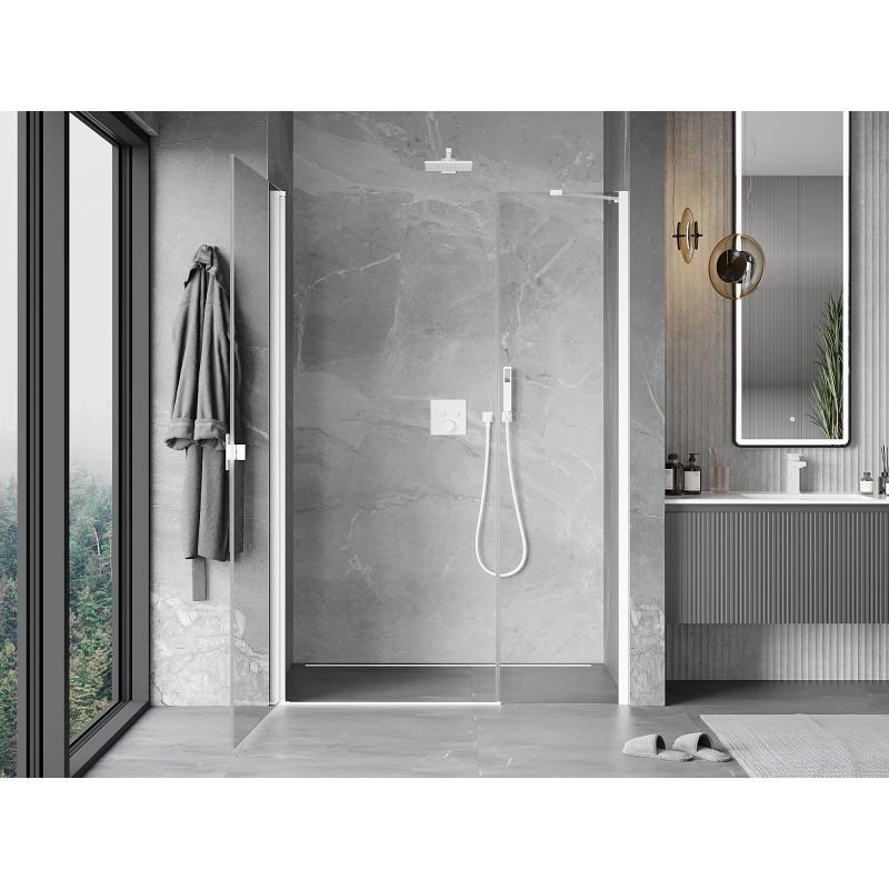 Mexen Mist-B porte de douche pivotante 100 cm, transparent, blanc - 8A2-100-001-20-00