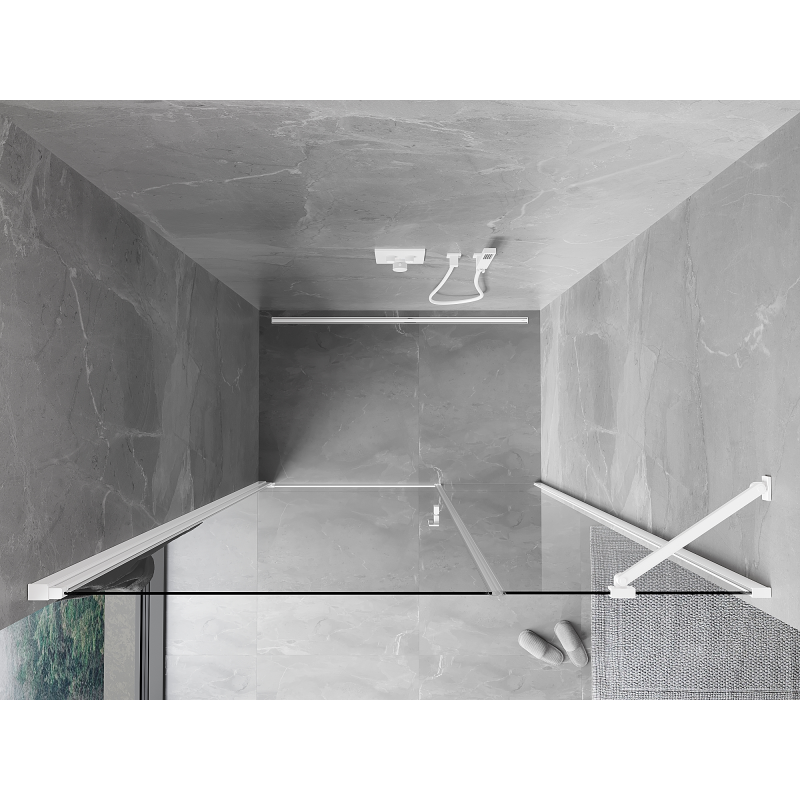 Mexen Mist-B porte de douche pivotante 100 cm, transparent, blanc - 8A2-100-001-20-00