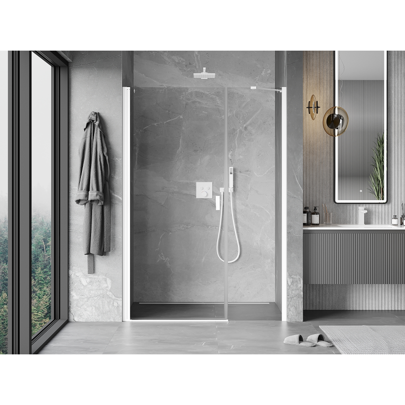 Mexen Mist-B porte de douche pivotante 105 cm, transparent, blanc - 8A2-105-001-20-00