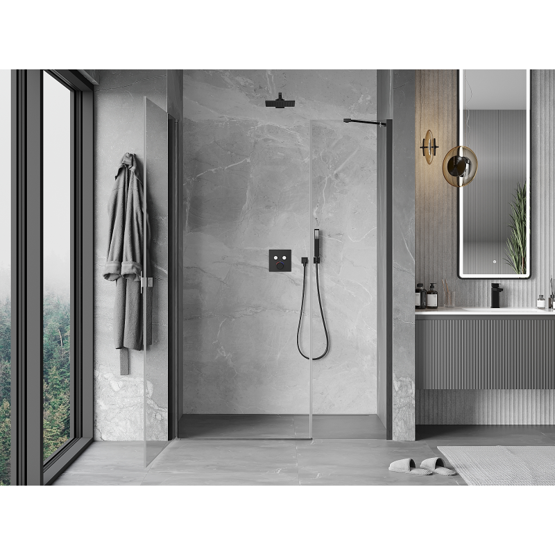 Mexen Mist-B porte de douche battante 115 cm, transparent, gris canon brossé - 8A2-115-001-66-00