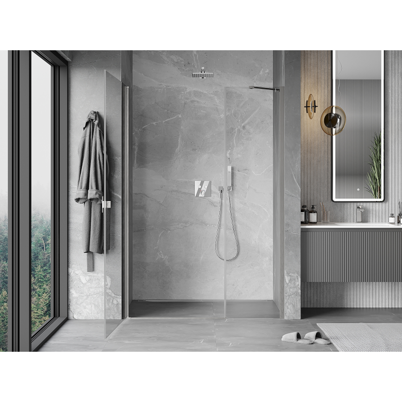 Mexen Mist-B porte de douche pivotante 100 cm, transparent, nickel brossé - 8A2-100-001-97-00
