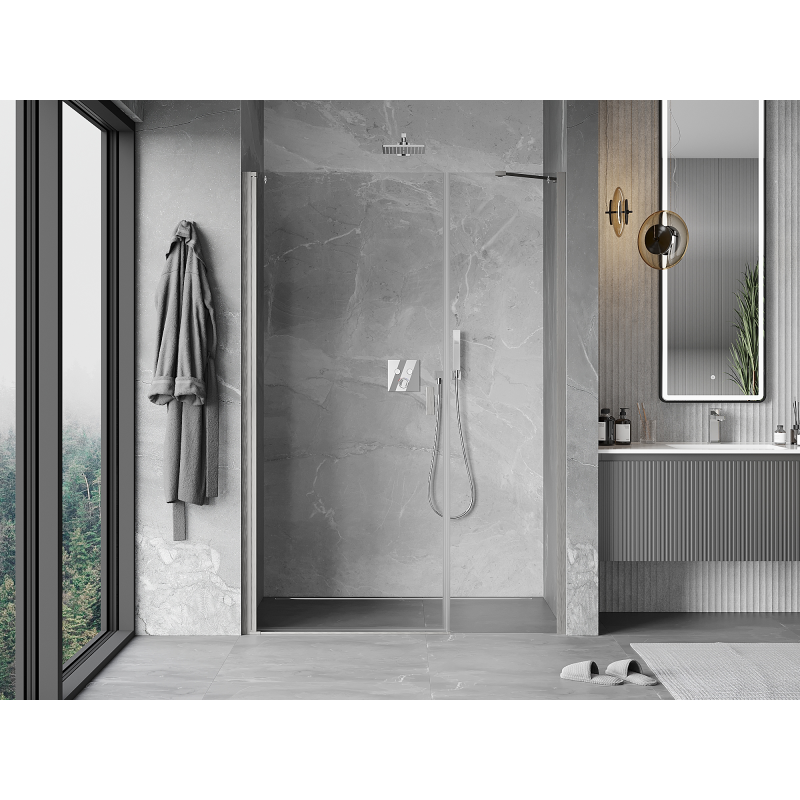 Mexen Mist-B porte de douche pivotante 100 cm, transparent, nickel brossé - 8A2-100-001-97-00