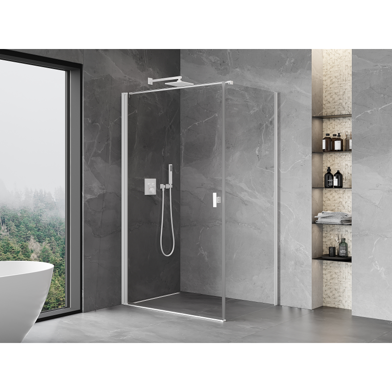 Mexen Mist-B cabine de douche pivotante 75 x 70 cm, transparent, blanche - 8A2T-075-070-20-00