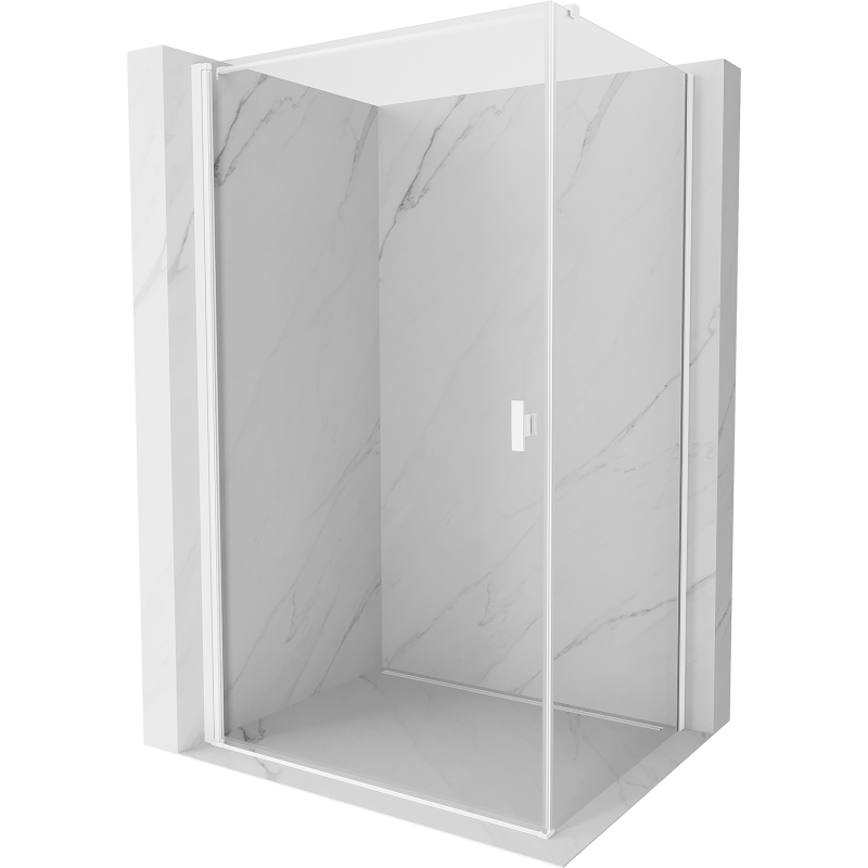 Mexen Mist-B cabine de douche pivotante 95 x 75 cm, transparente, blanche - 8A2T-095-075-20-00