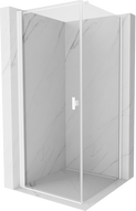 Mexen Mist-B cabine de douche pivotante 80 x 80 cm, transparent, blanche - 8A2T-080-080-20-00