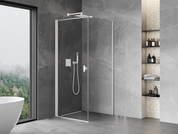 Mexen Mist-B cabine de douche pivotante 95 x 95 cm, transparent, blanc - 8A2T-095-095-20-00