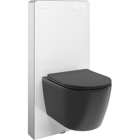 Mexen Carmen ensemble WC en saillie cadre pneumatique Tex Air G avec cuvette WC Tornado et abattant à fermeture lente, noir mat