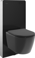 Mexen Carmen ensemble WC encastré, châssis pneumatique Tex Air G avec cuvette WC Tornado et abattant à descente douce, noir