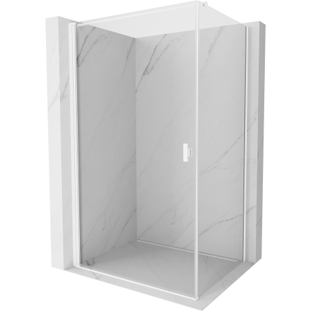 Mexen Mist-B cabine de douche pivotante 90 x 120 cm, transparent, blanche - 8A2T-090-120-20-00