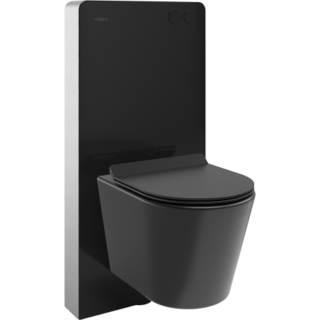 Mexen Rico ensemble encastré WC châssis pneumatique Tex Air G avec cuvette WC Tornado et abattant à descente lente, noir mat