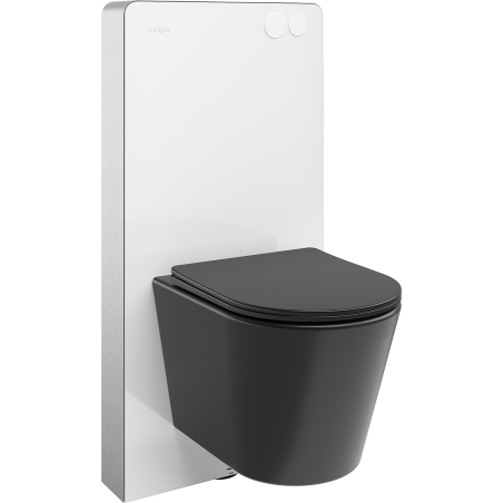 Mexen Rico ensemble mural WC cadre pneumatique Tex Air G avec cuvette WC et abattant à descente assistée, noir mat