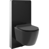 Mexen Carmen ensemble WC encastré avec cadre pneumatique Tex Air G, cuvette WC Tornado et abattant à descente lente, noir mat