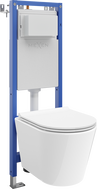 Mexen Rico ensemble encastré WC, cadre étroit d'angle Tex W avec cuvette WC et abattant à descente progressive, blanc
