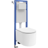 Mexen Sofia ensemble encastré WC cadre étroit, d'angle Tex W avec cuvette WC Tornado et siège à descente progressive, blanc