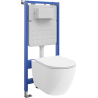 Mexen Lena ensemble encastré WC châssis Tex Slim avec cuvette WC 2.0 et abattant à descente lente, blanc - 61003022L4000