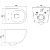 Mexen Lena ensemble encastrable WC châssis pneumatique Tex Air G avec cuvette WC et abattant à descente lente, noir mat