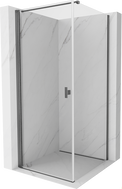 Mexen Mist-B cabine de douche battante 85 x 85 cm, transparent, gris acier brossé - 8A2T-085-085-66-00