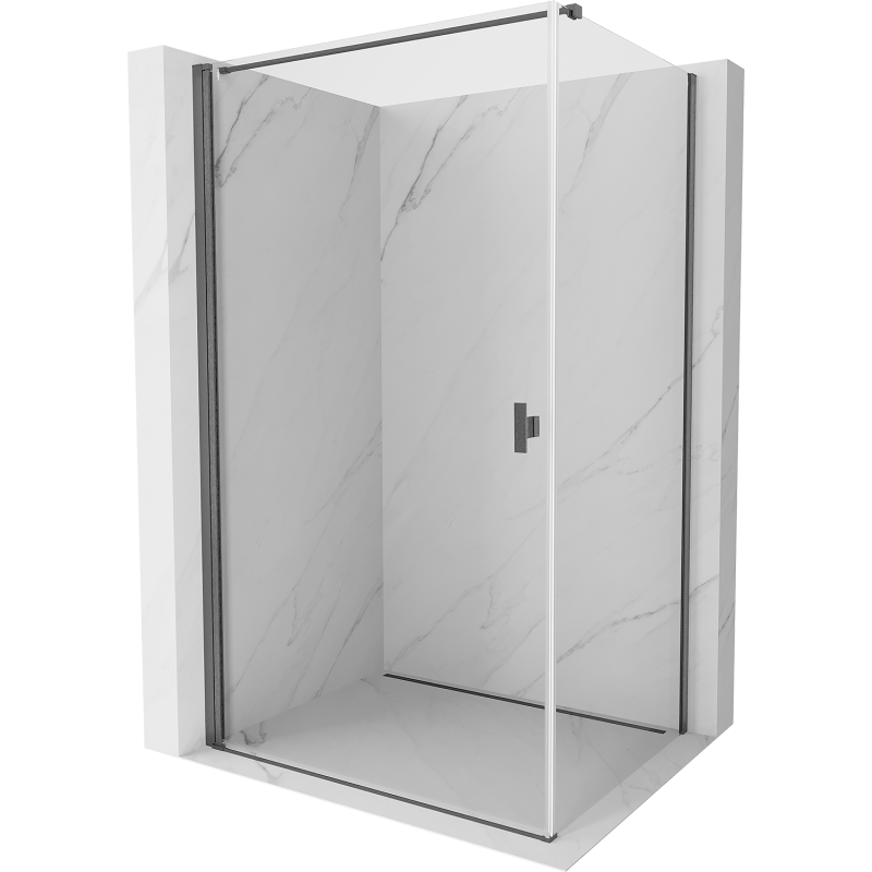 Mexen Mist-B cabine de douche pivotante 95 x 90 cm, transparente, gris canon brossé - 8A2T-095-090-66-00