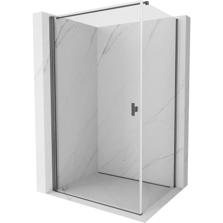 Mexen Mist-B cabine de douche pivotante 95 x 90 cm, transparente, gris canon brossé - 8A2T-095-090-66-00