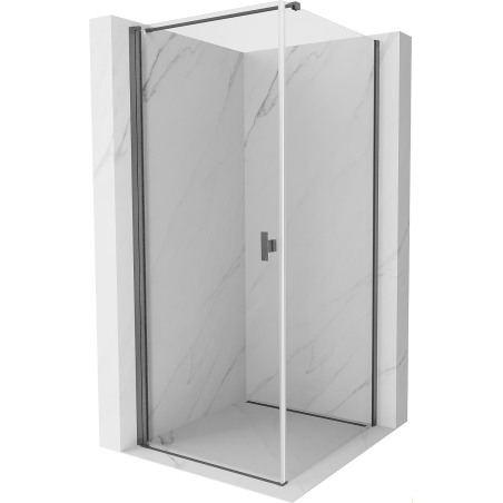 Mexen Mist-B cabine de douche pivotante 95 x 95 cm, transparent, gris acier brossé - 8A2T-095-095-66-00