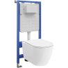 Mexen Rico ensemble encastré WC bâti-support pneumatique Tex Air Slim avec cuvette WC 2.0 Tornado et abattant à descente