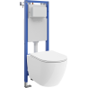 Mexen Lena ensemble encastré WC cadre étroit, d'angle Tex W avec cuvette WC 2.0 et abattant à fermeture douce, blanc