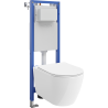 Mexen Rico ensemble encastré WC cadre étroit, d'angle Tex W avec cuvette WC 2.0 Tornado et abattant à fermeture lente, blanc