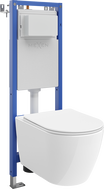 Mexen Rico ensemble encastré WC cadre étroit, d'angle Tex W avec cuvette WC 2.0 Tornado et abattant à fermeture lente, blanc