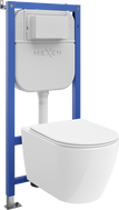 Mexen Rico ensemble encastré WC châssis Tex E avec cuvette WC 2.0 Tornado et abattant à descente lente, blanc