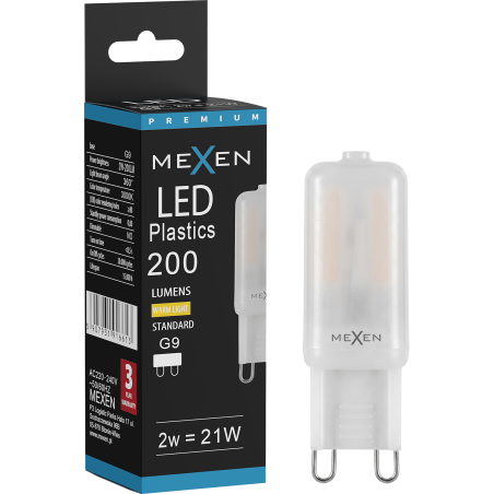 Mexen Aura Ampoule LED G9, 2W, Chaude - 3000K, 200 lm - L120-G9-0230-01