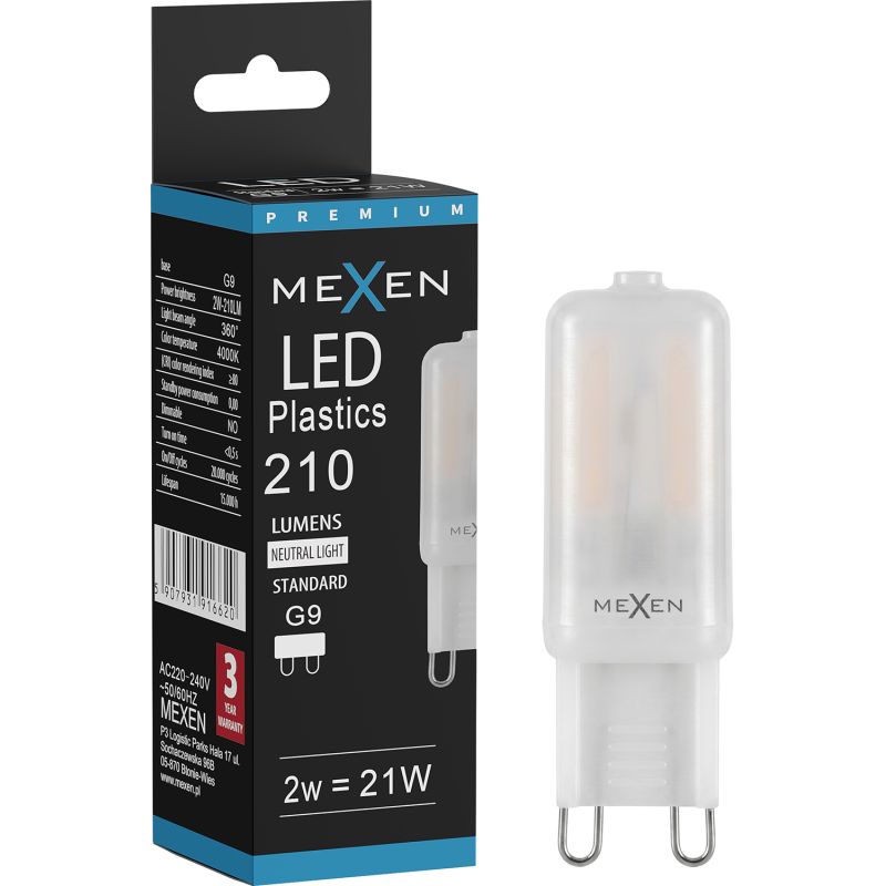 Mexen Aura Ampoule LED G9, 2W, Neutre - 4000K, 210 lm - L120-G9-0240-01
