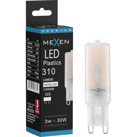 Mexen Aura Ampoule LED G9, 3W, Neutre - 4000K, 310 lm - L120-G9-0340-01