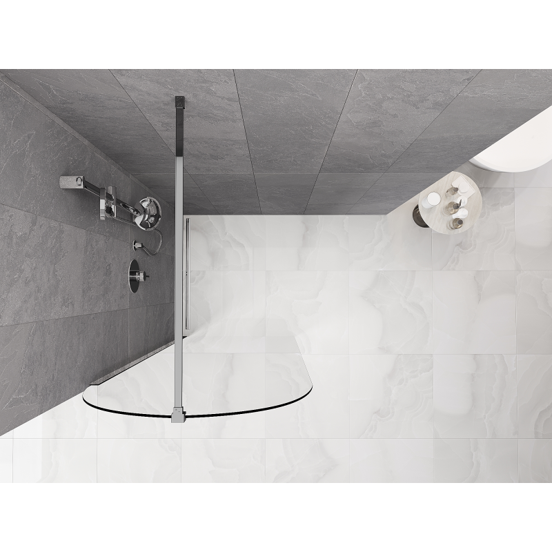 Mexen Kioto-Q paroi de douche Walk-in 80 x 200 cm, transparent 8 mm, chrome - 800-080-101-01-00-Q